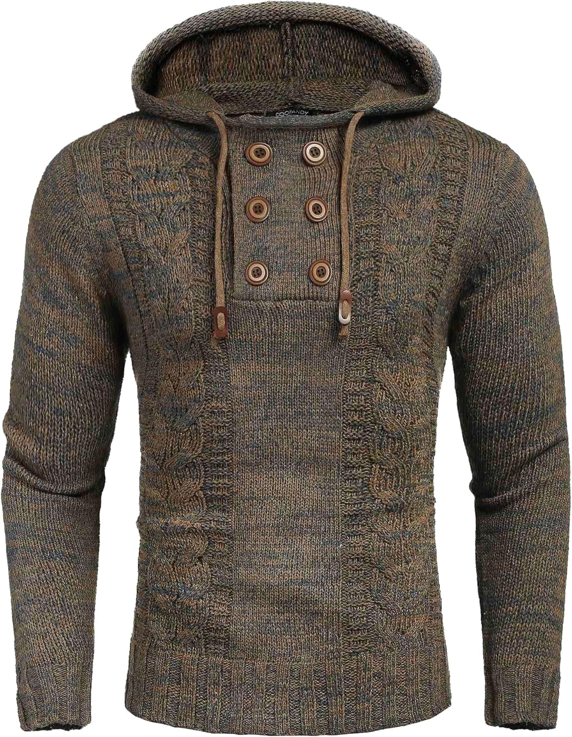 Men'S Knitted Hoodies Pullover Casual Long Sleeve Turtleneck Sweaters
